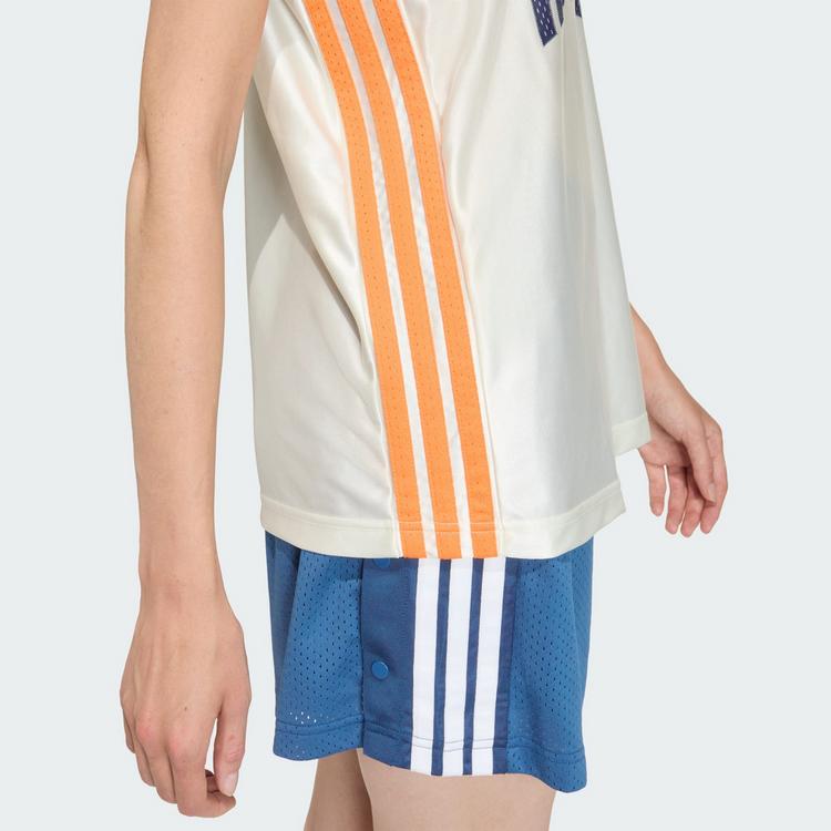 adidas adidas STADIUM TANKTOP T-Shirt Damen - Off White / Pure Orange / Dark Blue - 1 | SportScheck
