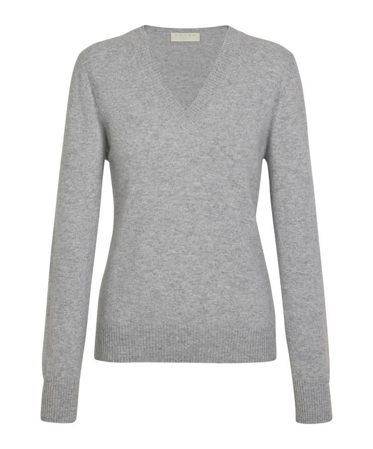Falke Falke Pure Cashmere V-Neck w Strickpullover Damen - lt. heather (3223) - 0 | SportScheck
