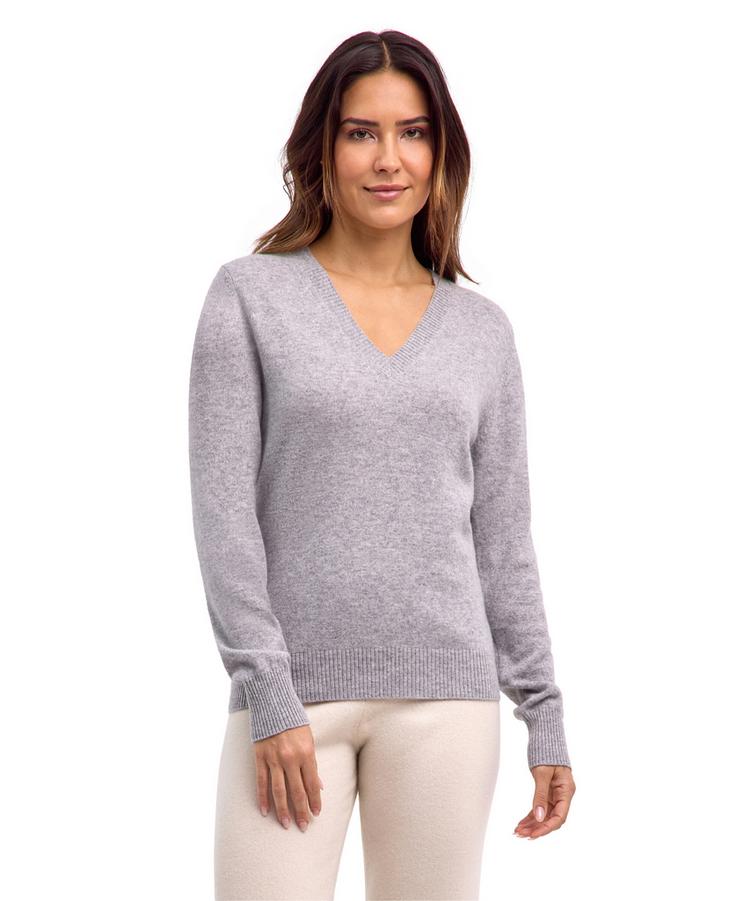 Falke Falke Pure Cashmere V-Neck w Strickpullover Damen - lt. heather (3223) - 0 | SportScheck