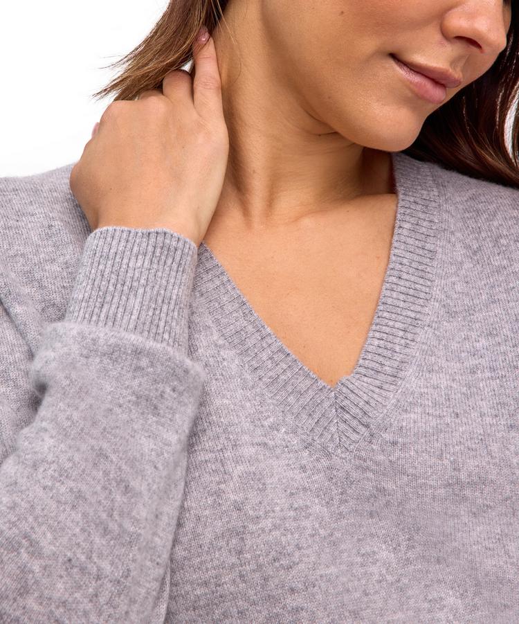 Falke Falke Pure Cashmere V-Neck w Strickpullover Damen - lt. heather (3223) - 3 | SportScheck