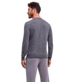 Rückansicht von Falke Strickpullover Herren dark grey -heather (3278)