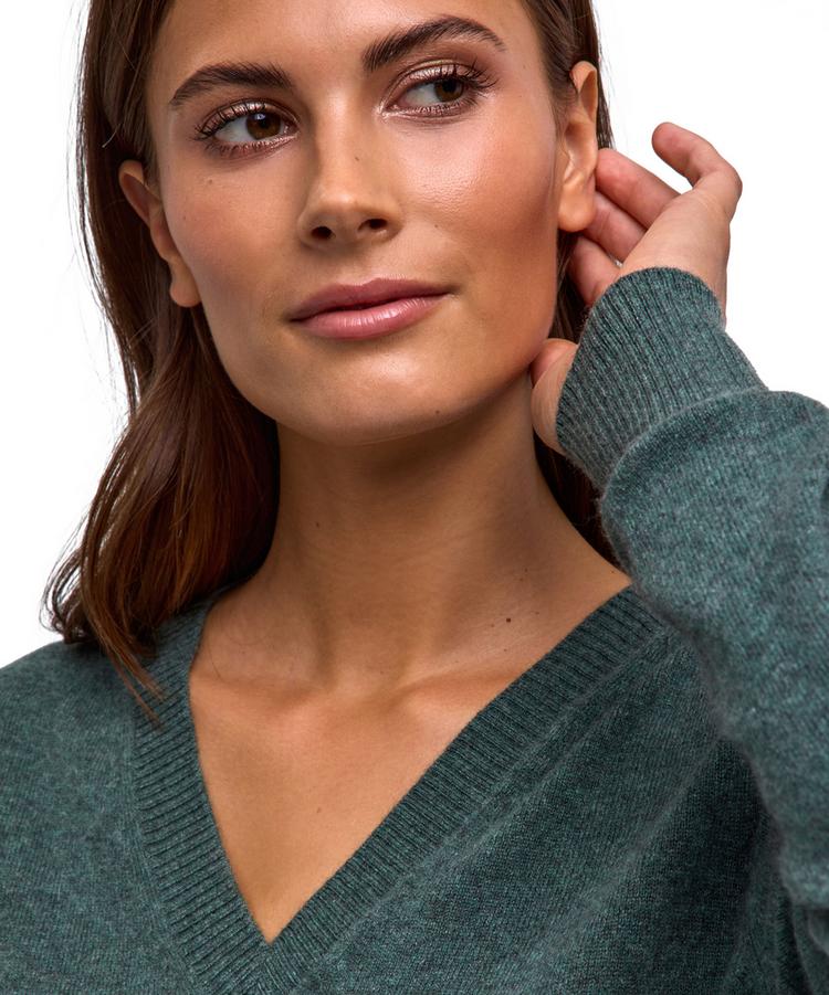 Falke Falke Pure Cashmere V-Neck w Strickpullover Damen - tundra pine (7117) - 2 | SportScheck