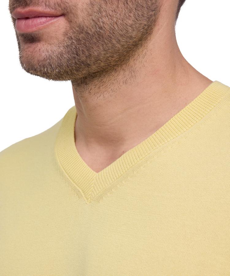 Falke Falke Cotton V-Neck Strickpullover Herren - hay (1105) - 3 | SportScheck