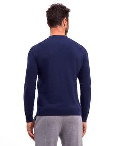 Rückansicht von Falke Strickpullover Herren space blue (6116)