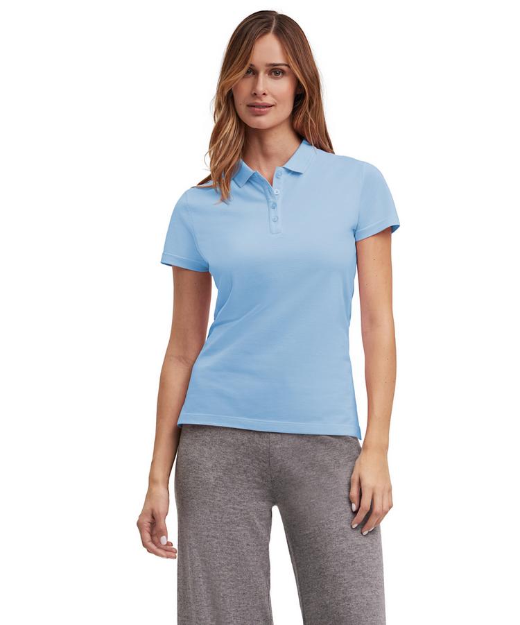 Falke Falke Pima Piqu&eacute; Polo Poloshirt Damen - sky blue (6807) - 0 | SportScheck