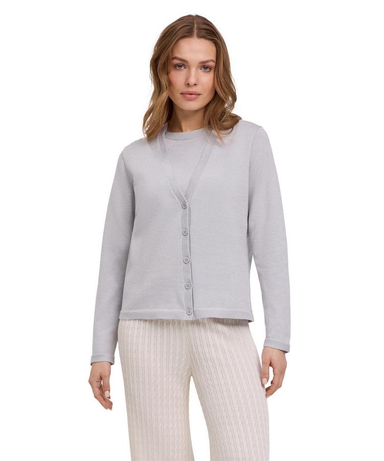 Falke Falke Cotton Cardigan Strickpullover Damen - silver (3290) - 0 | SportScheck