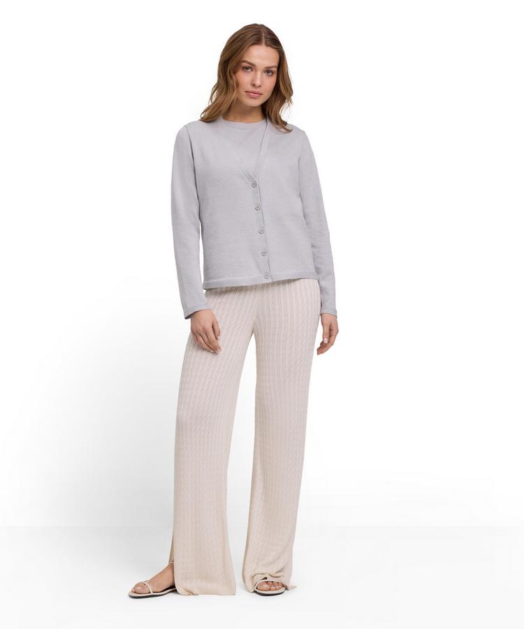 Falke Falke Cotton Cardigan Strickpullover Damen - silver (3290) - 1 | SportScheck