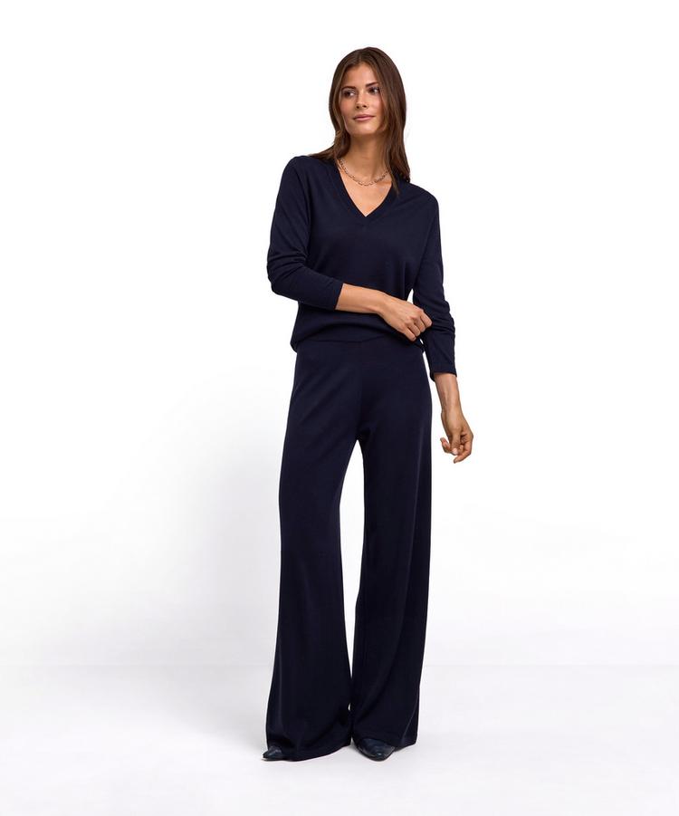 Falke Falke Merino X-fine V-Neck Strickpullover Damen - night sky (6437) - 1 | SportScheck