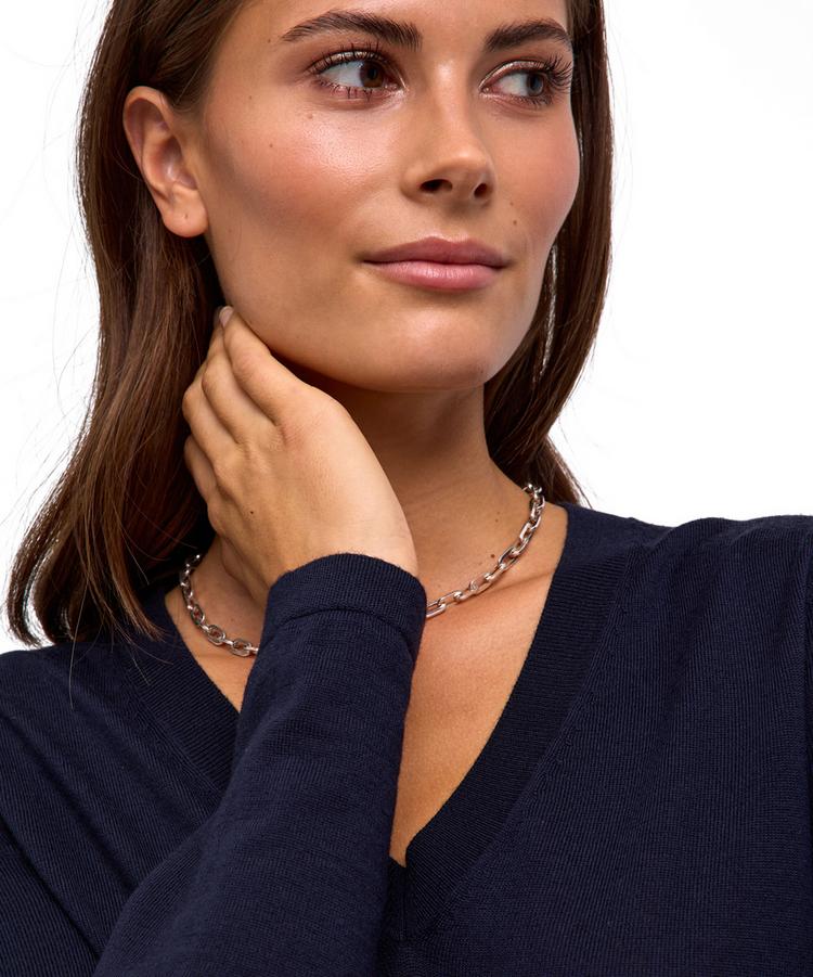 Falke Falke Merino X-fine V-Neck Strickpullover Damen - night sky (6437) - 3 | SportScheck