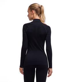 Rückansicht von Falke MW Zip Shirt Tight w Langarmshirt Damen black (3000)
