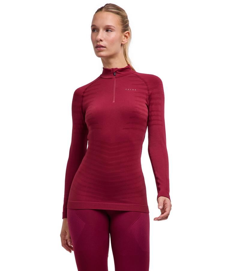Falke Falke MW Zip Shirt Tight w Langarmshirt Damen - merlot (8117) - 0 | SportScheck