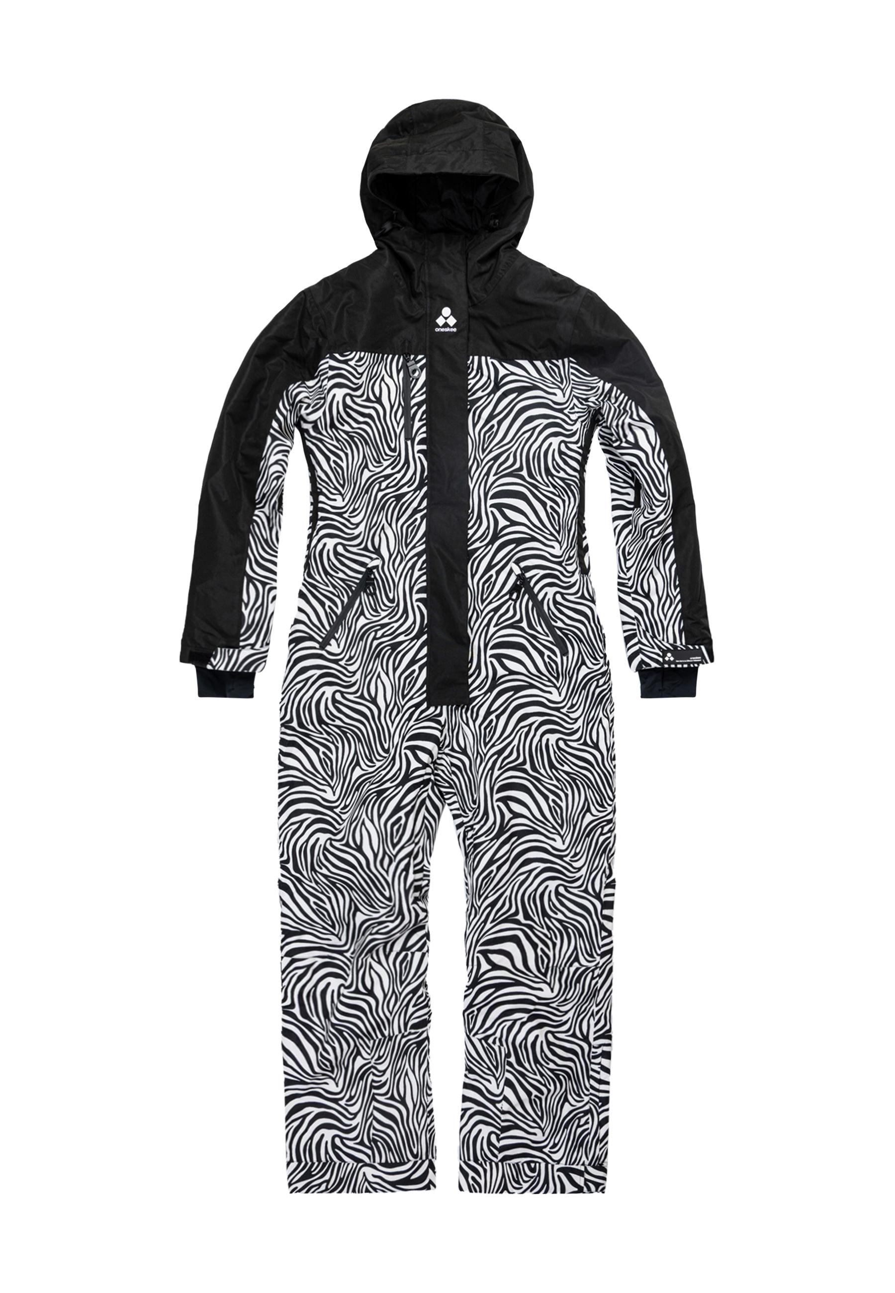 ONESKEE Snow Suit Schneeanzug Damen - black & white zebra