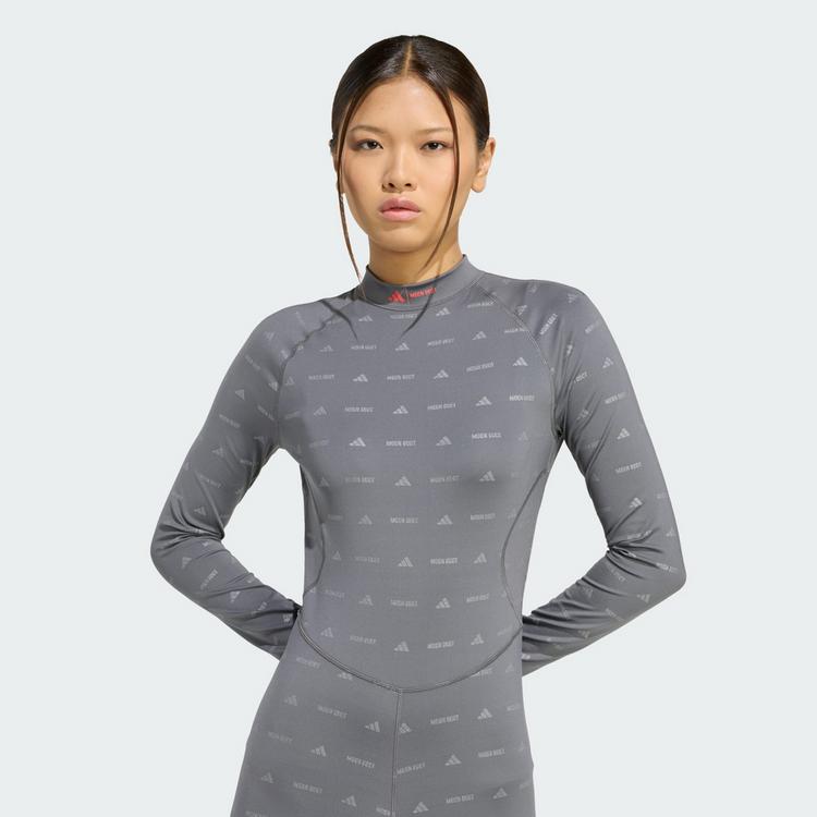 adidas adidas adidas x MOON BOOT Onesie Bodysuit Damen - Granite / Reflective Silver - 0 | SportScheck