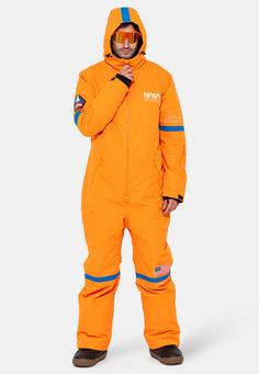 Rückansicht von ONESKEE Snow Suit Schneeanzug Herren orange nasa