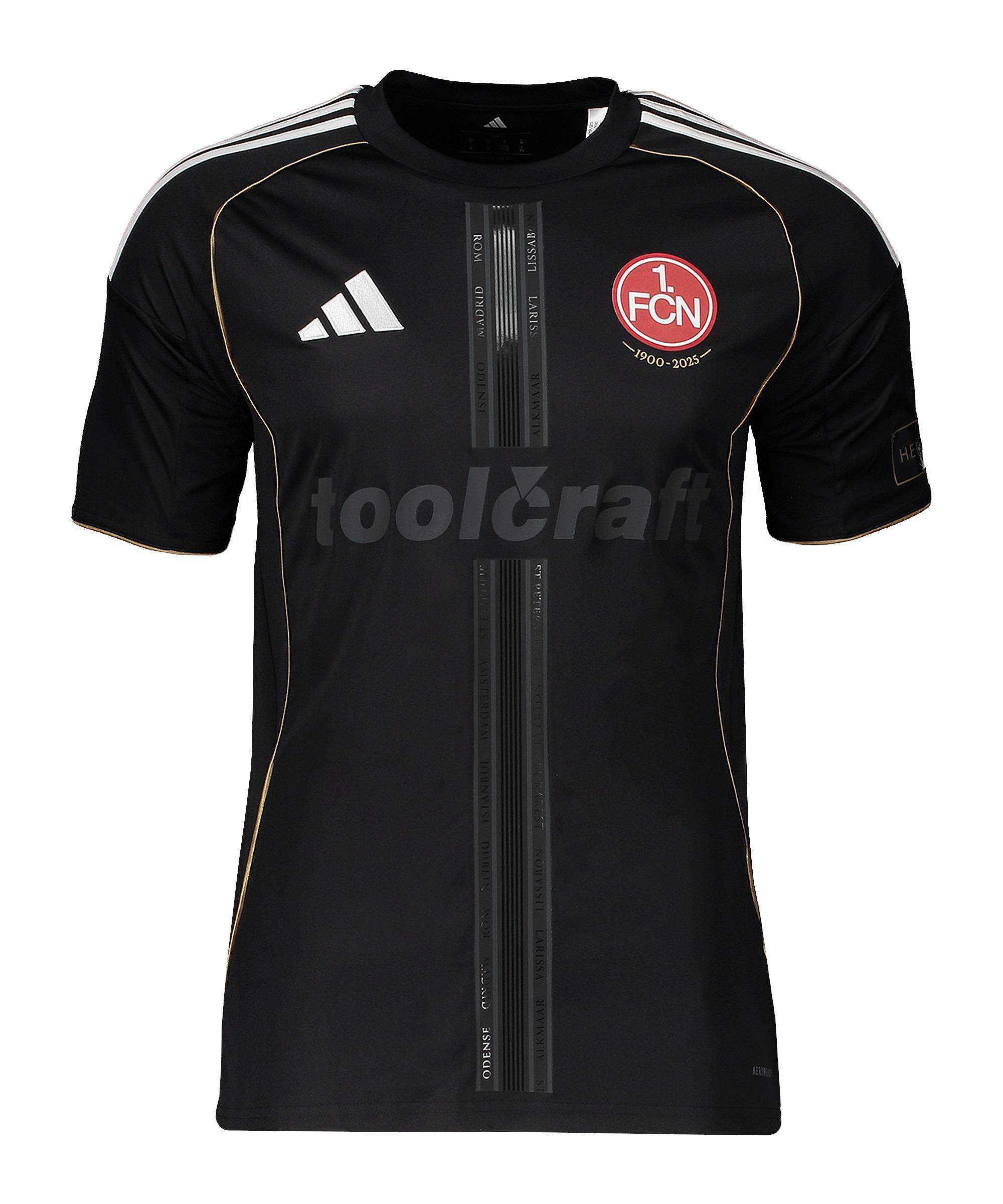 adidas 1. FC N&uuml;rnberg Europa Trikot 2025/2026 Trikot Herren - schwarz