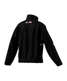 Rückansicht von adidas Real Madrid Avengers Anthem Jacke Kids Trainingsjacke Kinder schwarz