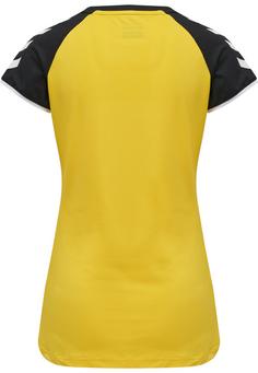 Rückansicht von hummel hmlCORE VOLLEY STRETCH TEE WO Funktionsshirt Damen BLAZING YELLOW