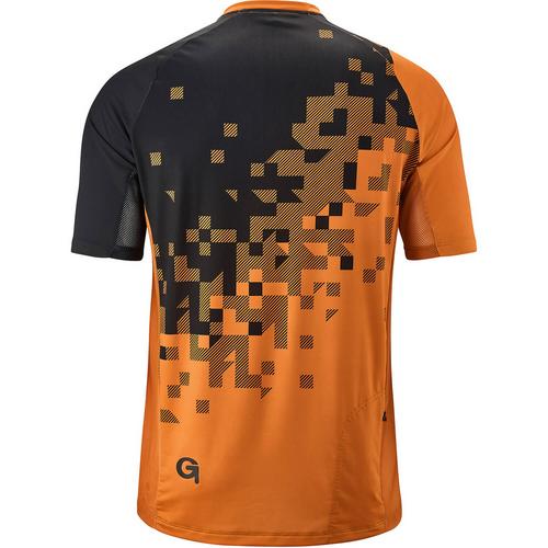 Rückansicht von Gonso Garzolet Fahrradtrikot Herren Dunkelorange