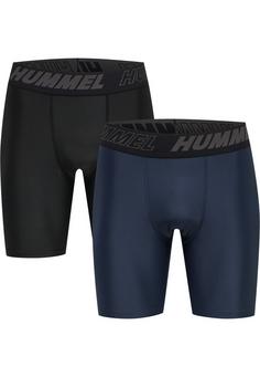 hummel hmlTE TOPAZ 2-PACK TIGHT SHORTS Funktionsshorts Herren BLACK/INSIGINA BLUE