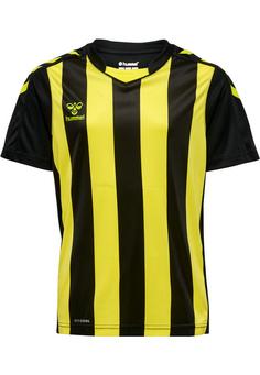 hummel hmlCORE XK STRIPED JERSEY KIDS S/S Funktionsshirt Kinder BLACK/BLAZING YELLOW