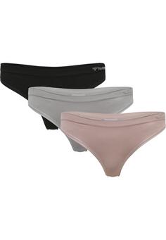 hummel hmlJUNO 3 PACK SEAMLESS THONG Unterhemd Damen ASH ROSE/BLACK/PALOMA