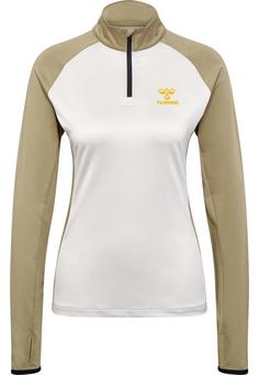 hummel hmlSPRINT MELANGE HALF ZIP WOMAN Funktionssweatshirt Damen OYSTER MUSHROOM