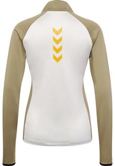Rückansicht von hummel hmlSPRINT MELANGE HALF ZIP WOMAN Funktionssweatshirt Damen OYSTER MUSHROOM