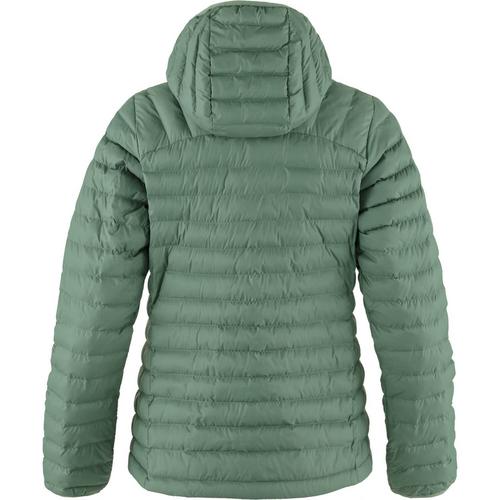 Rückansicht von FJÄLLRÄVEN Expedition Lätt Hoodie Funktionsjacke Damen Hellgrün