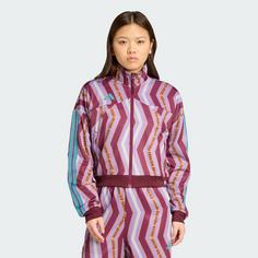 Rückansicht von adidas adidas x FARM Tiro Track Top Jacke Damen Amazon Red / Violet Fusion / Ash Silver