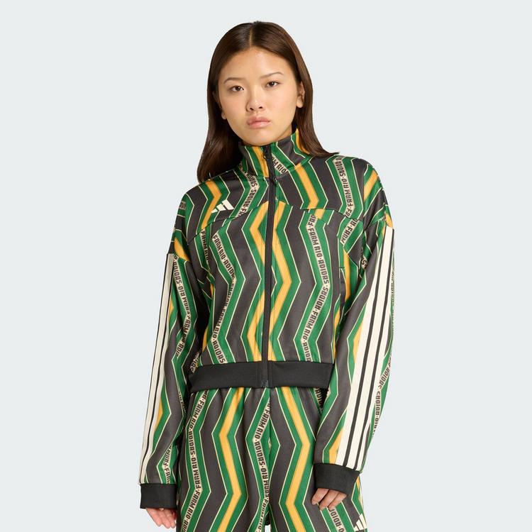 adidas adidas adidas x FARM Tiro Track Top Jacke Damen - Black / Amazon Green / Preloved Yellow - 0 | SportScheck