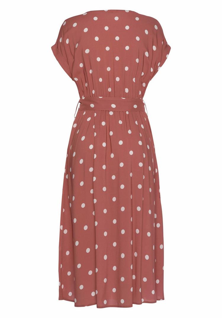 Lascana Lascana Midikleid Kleid Damen - marsala-creme-bedruckt - 0 | SportScheck