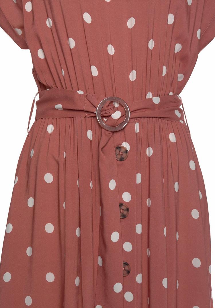 Lascana Lascana Midikleid Kleid Damen - marsala-creme-bedruckt - 0 | SportScheck