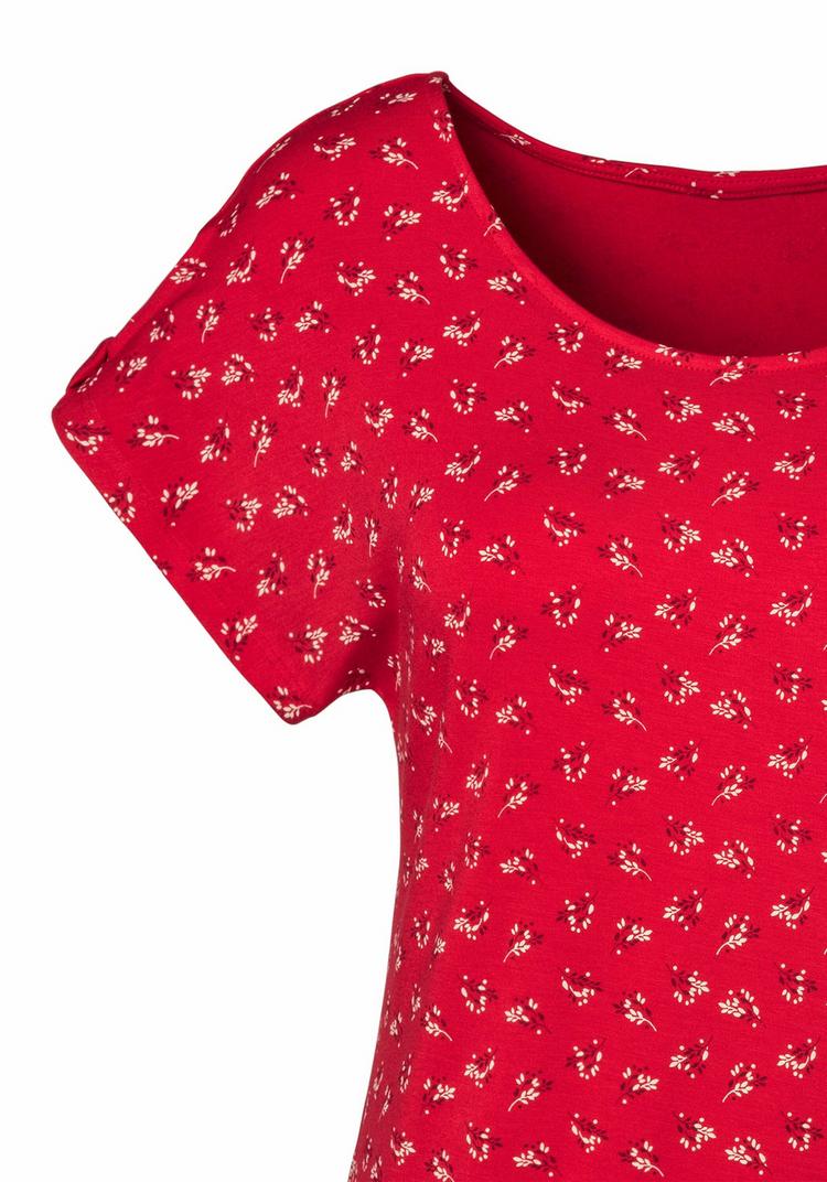 Lascana Lascana T-Shirt T-Shirt Damen - rot - grau - 3 | SportScheck