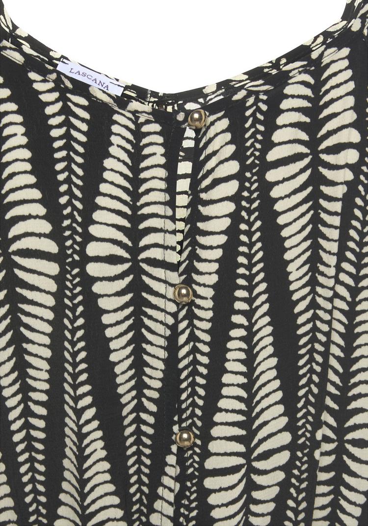 Lascana Lascana Maxikleid Maxikleid Damen - schwarz-sand bedruckt - 1 | SportScheck