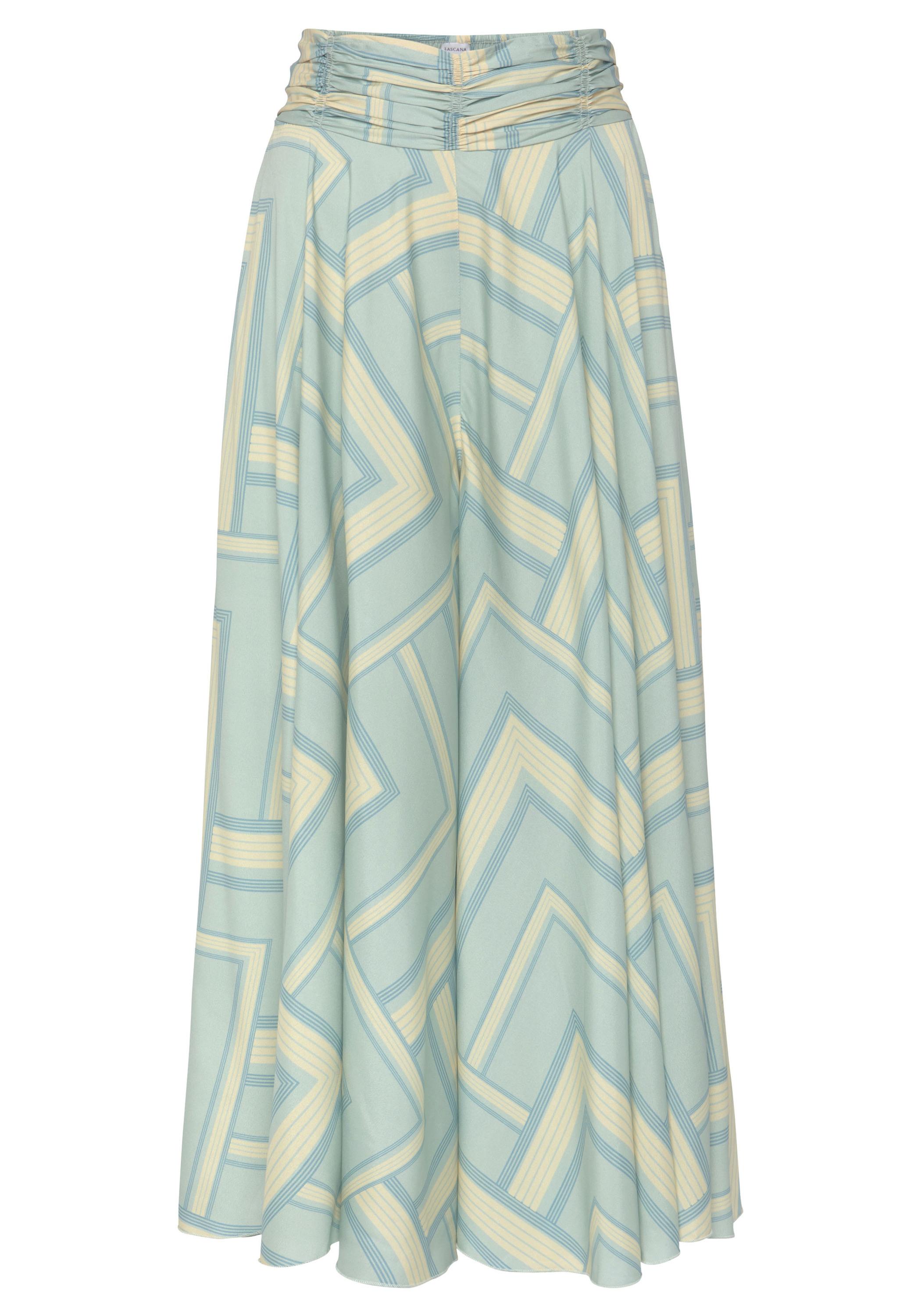 Lascana Hosenrock Hosenrock Damen - mint-gelb-blau bedruckt