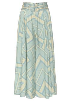 Lascana Hosenrock Hosenrock Damen mint-gelb-blau bedruckt