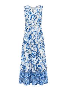 Lascana Maxikleid Maxikleid Damen blau creme