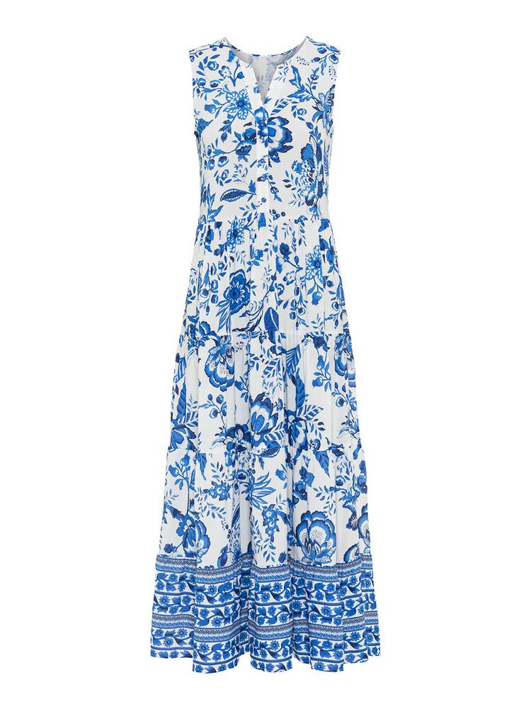 Lascana Lascana Maxikleid Maxikleid Damen - blau - creme - 0 | SportScheck