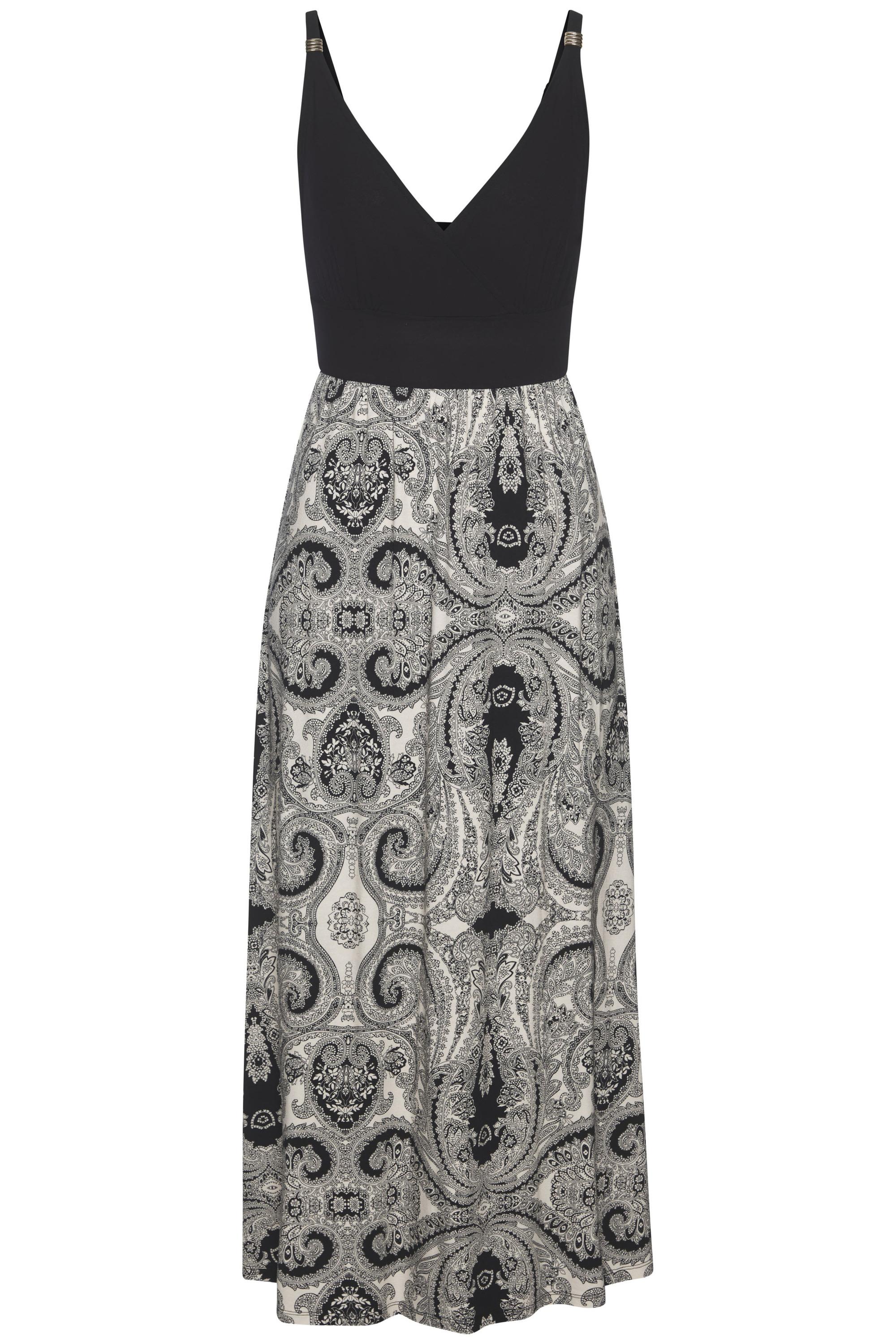 Lascana Maxikleid Maxikleid Damen - schwarz-creme bedruckt