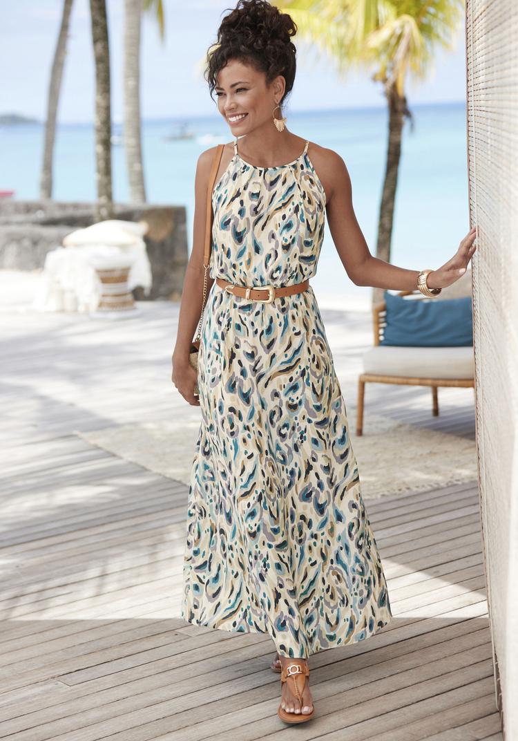 Lascana Lascana Maxikleid Maxikleid Damen - sand bedruckt - 2 | SportScheck