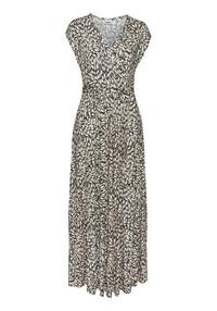Buffalo Maxikleid Maxikleid Damen - schwarz-taupe bedruckt