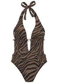 BRUNO BANANI Monokini Badeanzug Damen - schwarz-gold