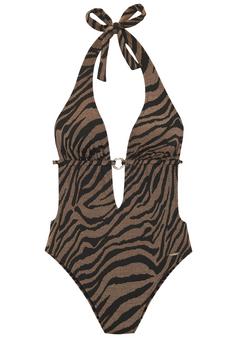BRUNO BANANI Monokini Badeanzug Damen schwarz-gold