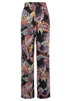 Buffalo Palazzohose Stoffhose Damen schwarz-bunt bedruckt
