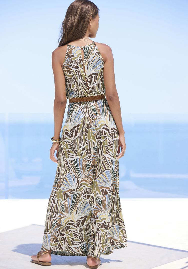 Lascana Lascana Maxikleid Maxikleid Damen - creme-khaki-hellblau-braun bedruckt - 0 | SportScheck