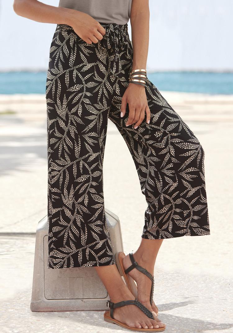 Lascana Lascana Culotte Printhose Damen - schwarz-sand bedruckt - 2 | SportScheck