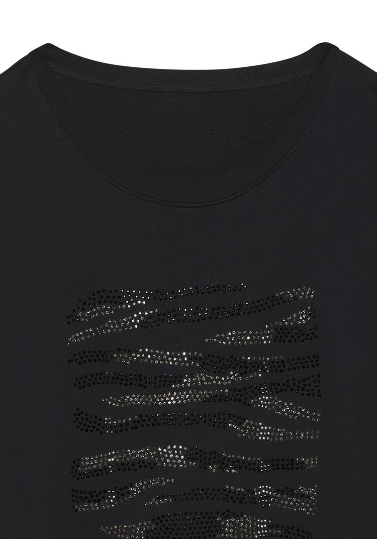 Lascana Lascana 3/4-Arm-Shirt Longshirt Damen - schwarz - silber - 0 | SportScheck