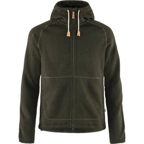 Rückansicht von FJÄLLRÄVEN Övik Fleece Hoodie Funktionsjacke Herren Moos