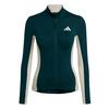 adidas Tempo 3-Streifen lang&auml;rmliges Radtrikot Funktionstop Damen - Green / Alumina