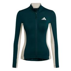 adidas Tempo 3-Streifen Longsleeve Radtrikot Funktionstop Damen Green / Alumina